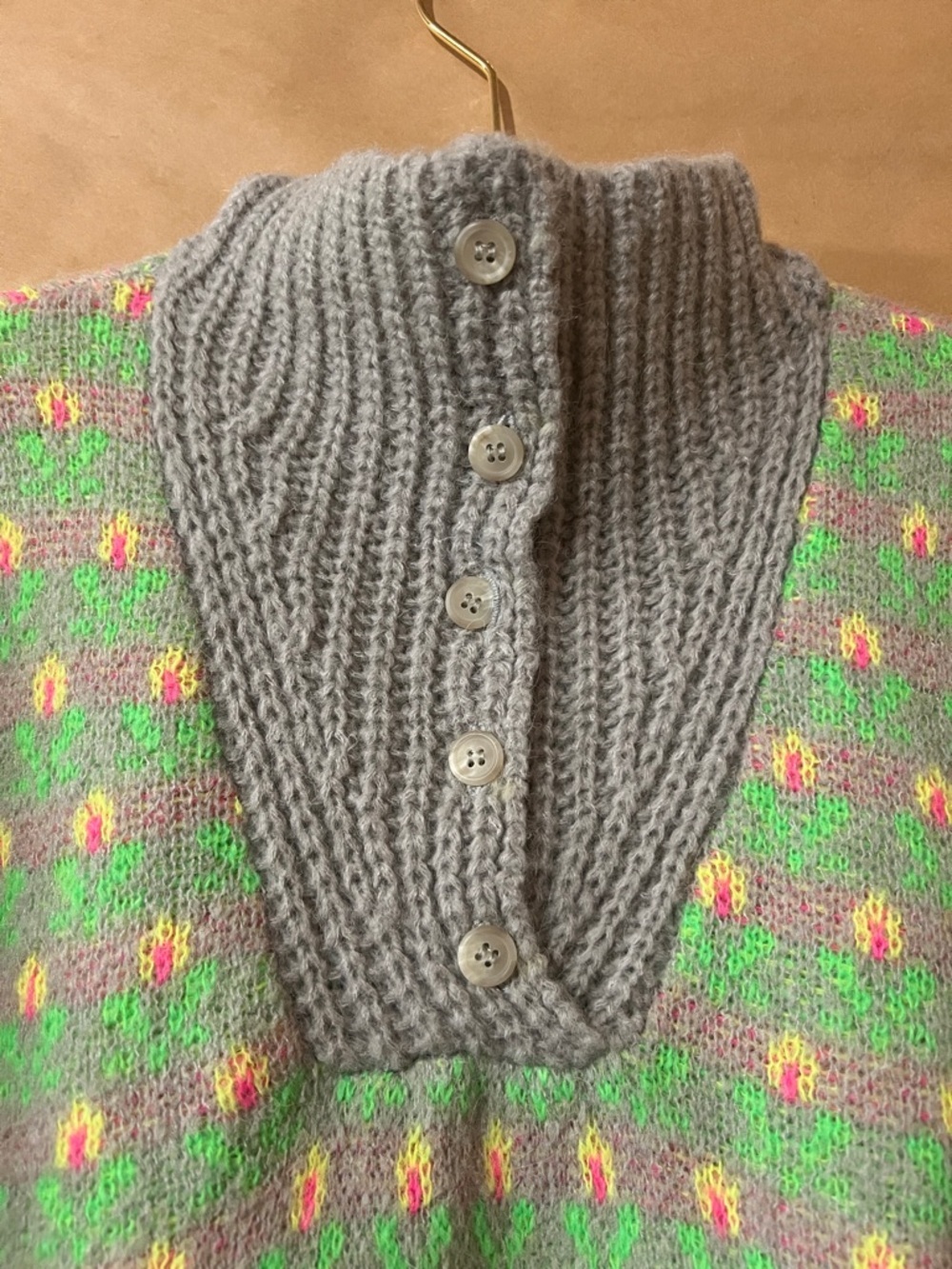 Dr Bloom | Voltereta Sweater Floral Jacquard Button Neck Alpaca Blend Size S/M - Picture 7 of 13